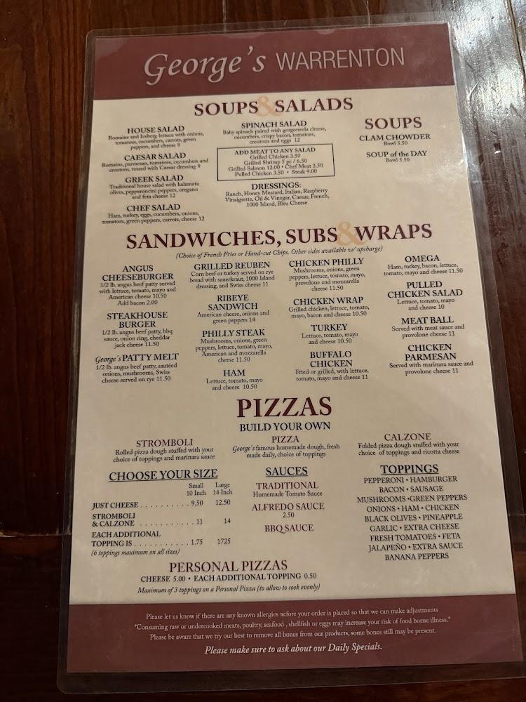 George's Restaurant of Warrenton Menu image 3